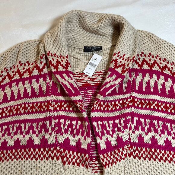 Lane Bryant Shawl Collar Jacquard Cardigan Size 18/20 Open Front Long Line NEW - Picture 7 of 11